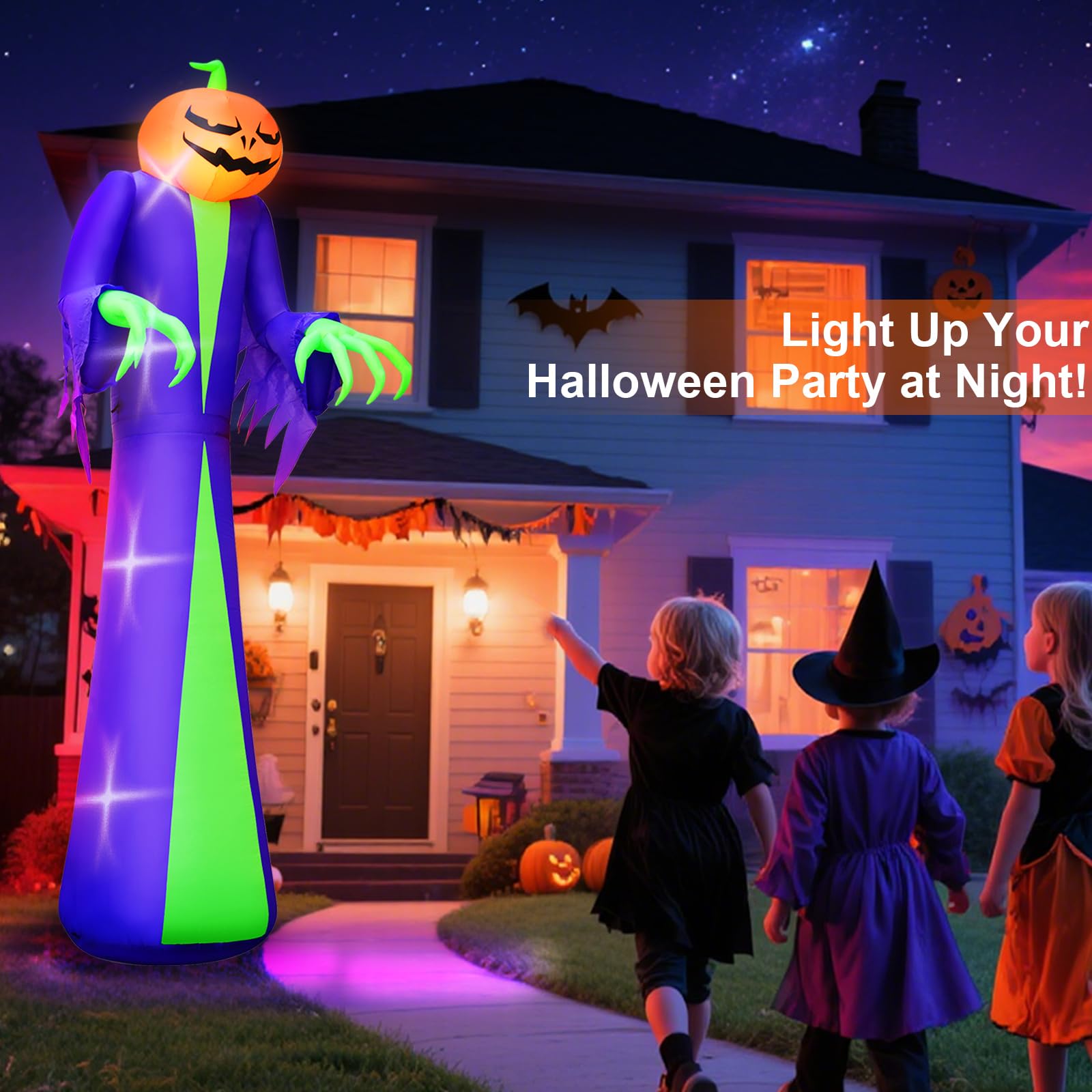 12Ft Giant Halloween Inflatables Pumpkin Blow Up Yard Decoration